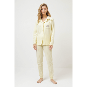 Luisa Moretti Dámské bambusové pyžamo CARLA Světle žlutá XL