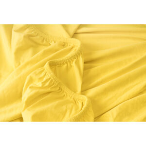 PovlečemeVás Luxusní bavlněné JERSEY prostěradlo s lycrou 90x200 cm - žlutá