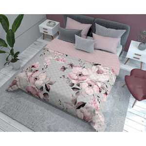 Detexpol Luxusní přehoz na postel 220x240 cm - Růžové květy