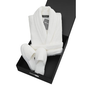 Soft Cotton Pánský a dámský župan MICRO COTTON v dárkovém balení + papučky Bílá XL + papučky (42/44) + dárkové balení