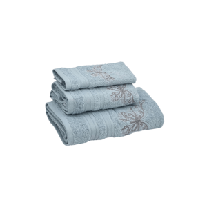 Soft Cotton Osuška a ručníky BUTTERFLY v dárkovém balení Světle modrá Sada (malý ručník 30x50cm, ručník 50x100cm, osuška 70x140cm)