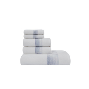Soft Cotton Dárková sada ručníků a osušek AQUA Bílá / modrá výšivka Sada (2ks malý ručník 33x33cm, 2ks ručník 45x90cm, osuška 75x150cm)