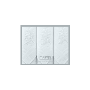 Bavlněné dámské kapesníky DAFNE, 3 ks V dárkovém boxu 3 ks Bílá Sada (3 ks, 30x30 cm) B