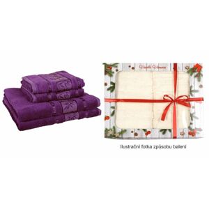 Dárkové balení, Komplet ručníků dle vlastního výběru Bambus Line, tmavě fialové 30 x 50cm