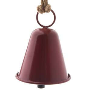 Kovový závěsný zvonek Ringle červená, 9,5 x 12 cm