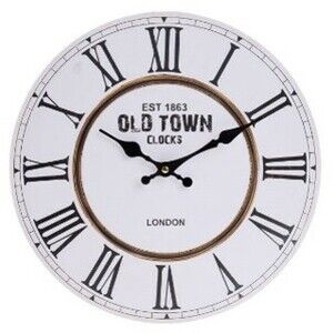Nástěnné hodiny Town, pr. 34 cm, dřevo