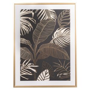 Obraz na plátně v rámu Palm leaf - zlatotisk, 45 x 60 x 2,5 cm