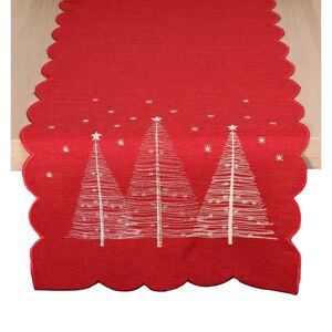 Ubrus Vánoční, Moderní stromečky, červený pr. 85 cm