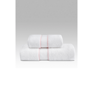 Soft Cotton Ručník PREMIUM 55x100 cm Bílá / růžová výšivka