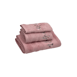 Soft Cotton Osuška a ručníky GARDENIA v dárkovém balení Růžová Sada (ručník 30x50cm, 50x100cm, osuška 70x140cm)