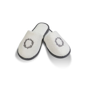 Soft Cotton Pánské pantofle SEHZADE Bílá / stříbrná výšivka 32 cm (vel.44/46)