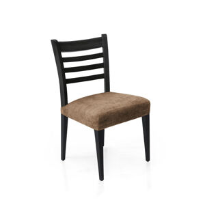 Potah elastický na sedák židle, komplet 2 ks Estivella odolný proti skvrnám, světle hnědý