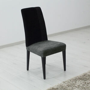 Potah elastický na celou židli, komplet 2 ks Estivella proti skvrnám, tmavě šedá