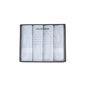 Bavlněné pánské kapesníky CHARON, 4 ks V dárkovém boxu 4 ks Světle modrá Sada (3 ks, 30x30 cm)