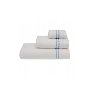 Soft Cotton Osuška CHAINE 75X150 cm Bílá / modrá výšivka
