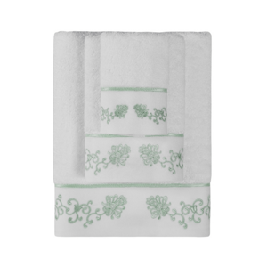 Soft Cotton Malý ručník DIARA 30x50 cm Bílá / mentolová výšivka